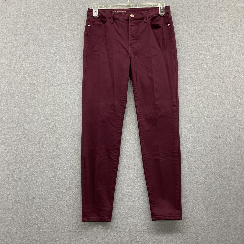 Talbots Flawless High Waist Jegging Ankle Pants Size 8 Burgundy Stretch Preppy